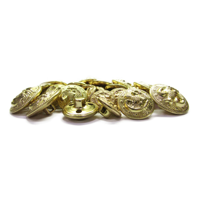 American Eagle Military Design Metal Blazer Buttons, featuring embossed eagle motifs, arranged in a pile on a white background.