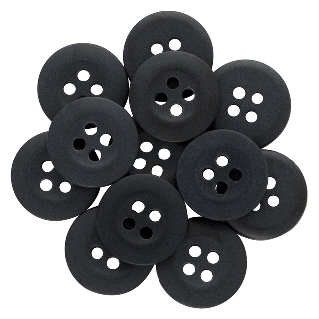 A cluster of round, four-hole Khakis, Chinos and Casual Cotton Pant Buttons—perfect replacements for nylon sewing projects or sturdy khaki pants.