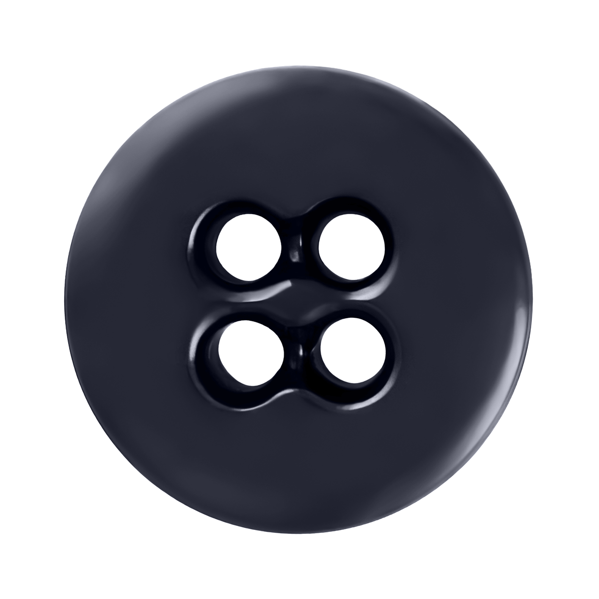 A Suspender Brace Pant Button, black and round with four holes, ideal for button-on suspenders or trouser braces, shown against a white background.