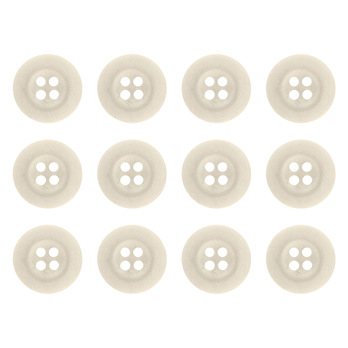 Twelve Khakis, Chinos and Casual Cotton Pant Buttons with four holes are arranged in a grid on a white background, perfect for use as replacement buttons.