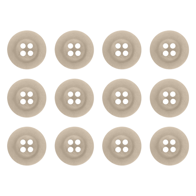 Twelve Khakis, Chinos and Casual Cotton Pant Buttons with four holes are displayed in three rows on a white background, ideal as replacement buttons for your pants.