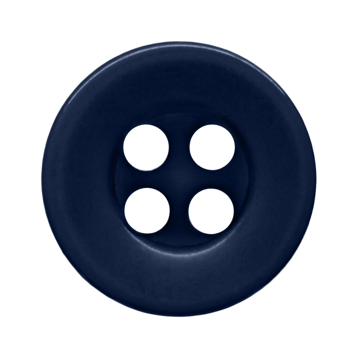 Dark blue, round Workshop Uniform Shirt Buttons with four holes, made of durable nylon, shown from above on a white background—ideal for uniform shirts.