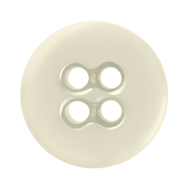 A round, cream-colored Suspender Brace Pant Button with four holes, shown from above on a white background.