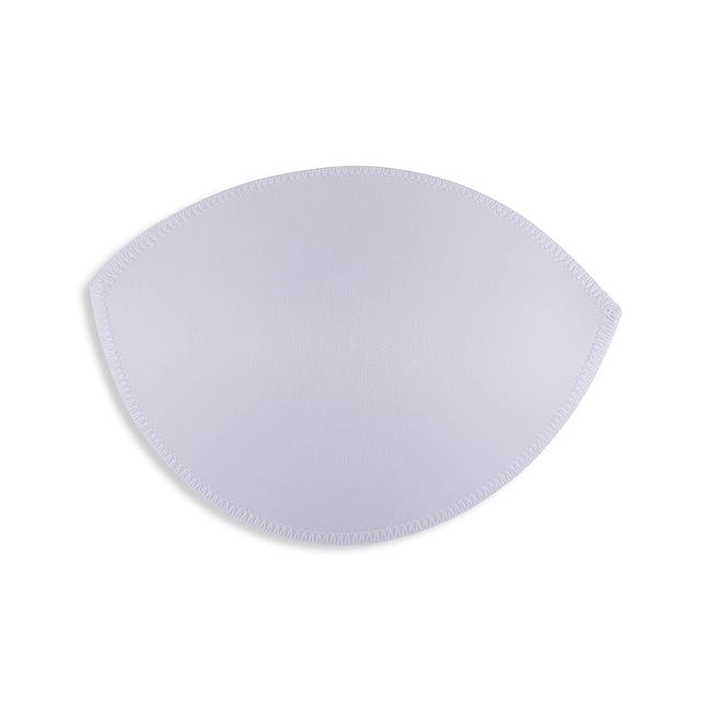 A single Un-Padded Bra Cups Insert in white, oval-shaped with stitched edges, is shown on a plain white background.