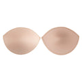 A pair of Un-Padded Bra Cups Inserts in beige, strapless design, displayed side by side on a white background.