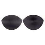 Two Un-Padded Bra Cups Inserts, black and oval-shaped, are placed side by side on a white background.