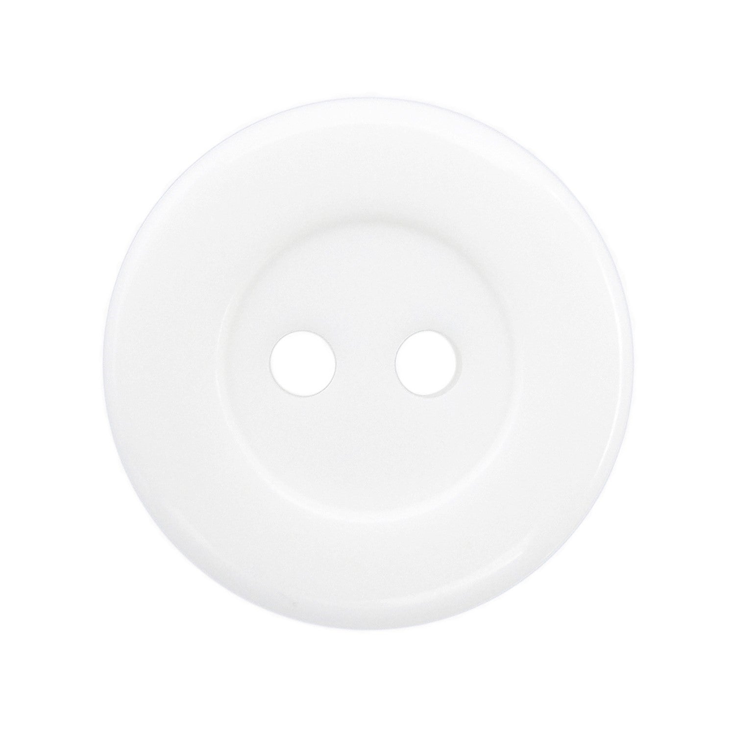 Lab Coat Buttons: round, white buttons with two center holes, featured on a plain white background—durable and scratch-resistant, perfect for lab coats or medical uniforms.