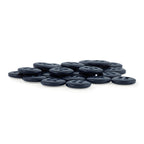 Trouser Fly Pant Buttons in dark navy are scattered on a white surface, ideal as replacement or trouser fly buttons.