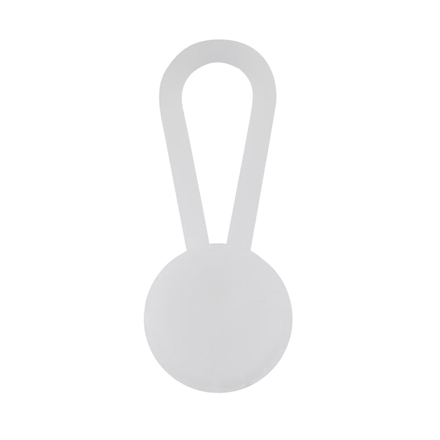 Collar Extenders: discreet white silicone loops with round bases, designed to extend shirt collars. Photographed on a plain white background.