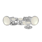 The Tuxedo Shirt Studs and Cufflinks set features silver and white stainless steel pieces, stylishly arranged on a white background—ideal tuxedo shirt accessories.