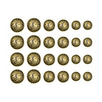 Twenty-four Salzburg Crest Design Metal Blazer Buttons with ornate designs, arranged in a grid pattern on a white background.