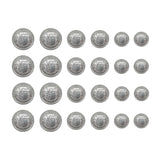 Twenty Salzburg Crest Design Metal Blazer Buttons, arranged neatly in four rows, are displayed on a white background.