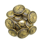 A set of Salzburg Crest Design Metal Blazer Buttons, each engraved with "Salzburg" and a shield emblem—perfect as stylish replacement buttons for your blazer.