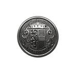 Salzburg Crest Design Metal Blazer Buttons feature a round silver finish with a decorative Salzburg coat of arms, crown, lion, and stripes—ideal replacements for a classic, distinguished blazer look.