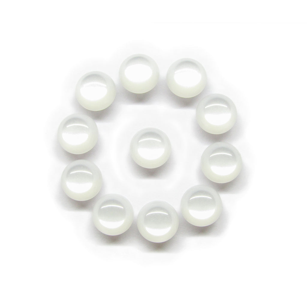 Dome Shaped Pearly Bridal Buttons with Flat Back Loop Affixture