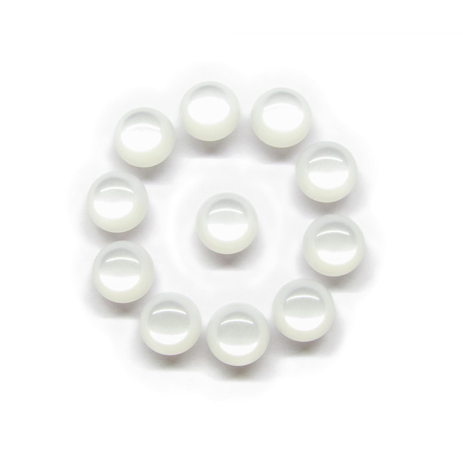 Dome Shaped Pearly Bridal Buttons with Flat Back Loop Affixture