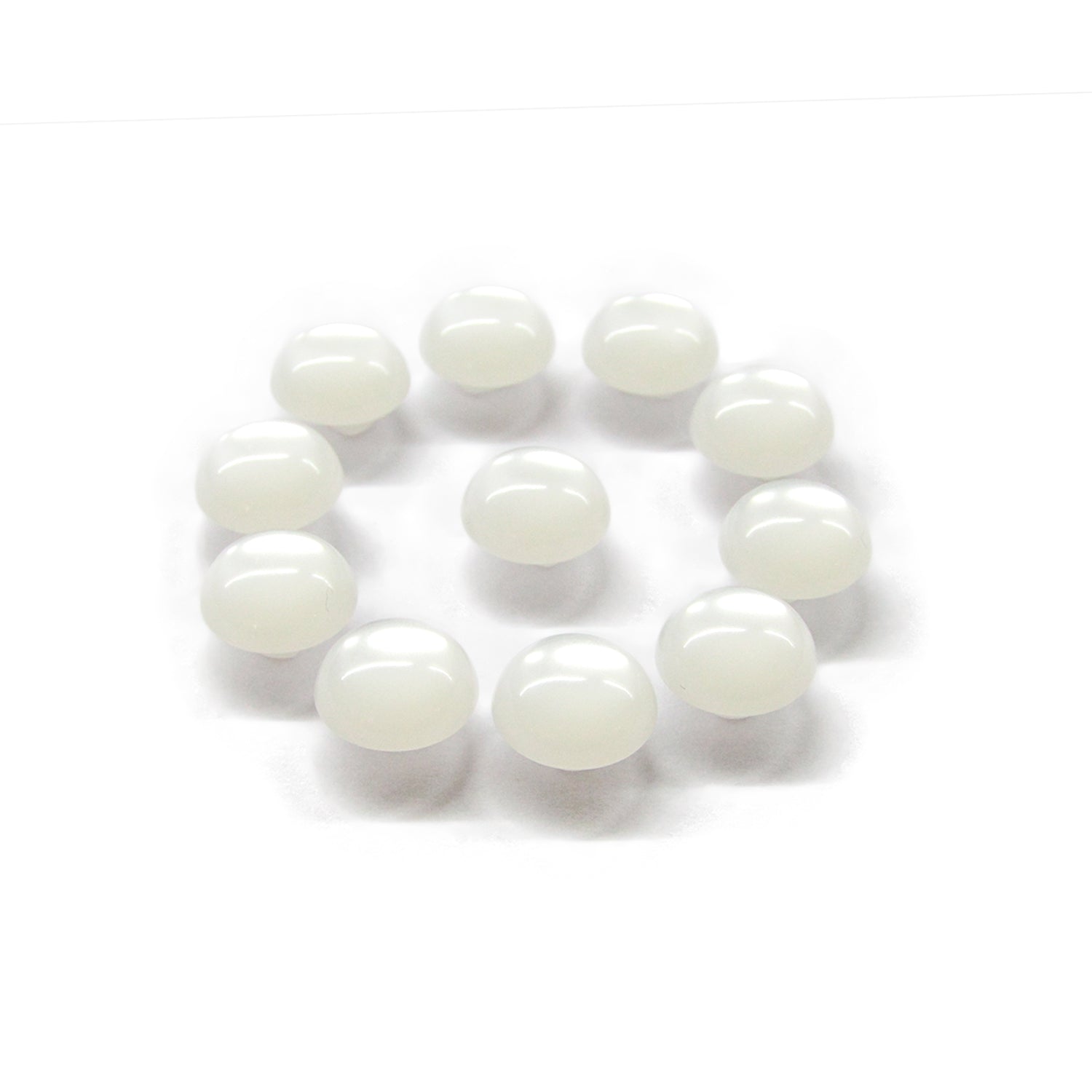 Dome Shaped Pearly Bridal Buttons with Flat Back Loop Affixture