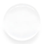 A clean, empty, white plate on a white background, evoking the elegant simplicity of Flat Bridal Trim and Bustle Buttons.