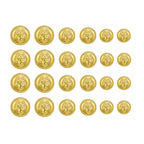 Twenty-four Anchor Sailor Design Metal Blazer Buttons are arranged in a neat grid pattern on a white background.