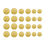 Twenty-four Anchor Sailor Design Metal Blazer Buttons are arranged in a neat grid pattern on a white background.