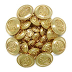 A pile of shining gold Anchor Sailor Design Metal Blazer Buttons, each featuring a classic embossed anchor and rope motif, adds a nautical touch to blazers.