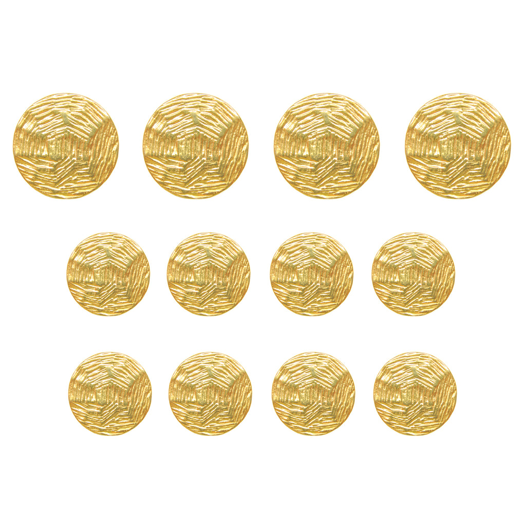 Eleven Designer Blazer Buttons displayed in rows on a white background.