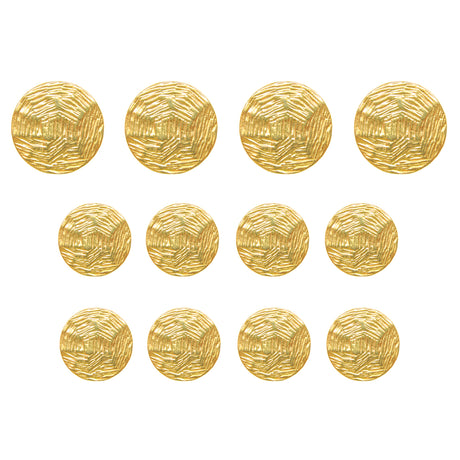 Eleven Designer Blazer Buttons displayed in rows on a white background.