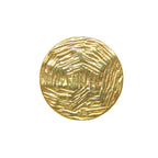 Designer Blazer Buttons: round gold metal buttons with a textured, wavy lined pattern—perfect replacements for blazers, adding a touch of designer style.