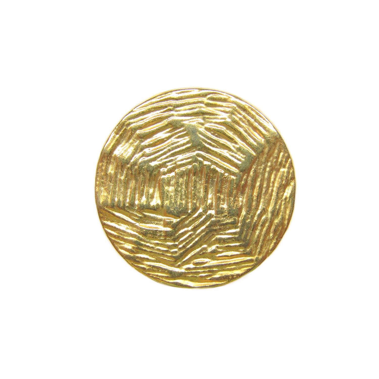 Designer Blazer Buttons: round gold metal buttons with a textured, wavy lined pattern—perfect replacements for blazers, adding a touch of designer style.