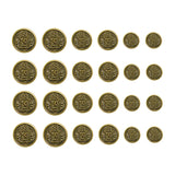 Set of 24 gold-tone Lion Crest Design Metal Blazer Buttons, featuring a detailed crest and arranged in four rows on a white background—ideal for replacing your blazer’s metal buttons.
