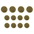 Eleven Lion Crest Design Metal Blazer Buttons displayed in three rows on a white background—ideal as replacement blazer buttons to achieve a timeless, classic style.