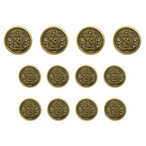 Eleven Lion Crest Design Metal Blazer Buttons displayed in three rows on a white background—ideal as replacement blazer buttons to achieve a timeless, classic style.