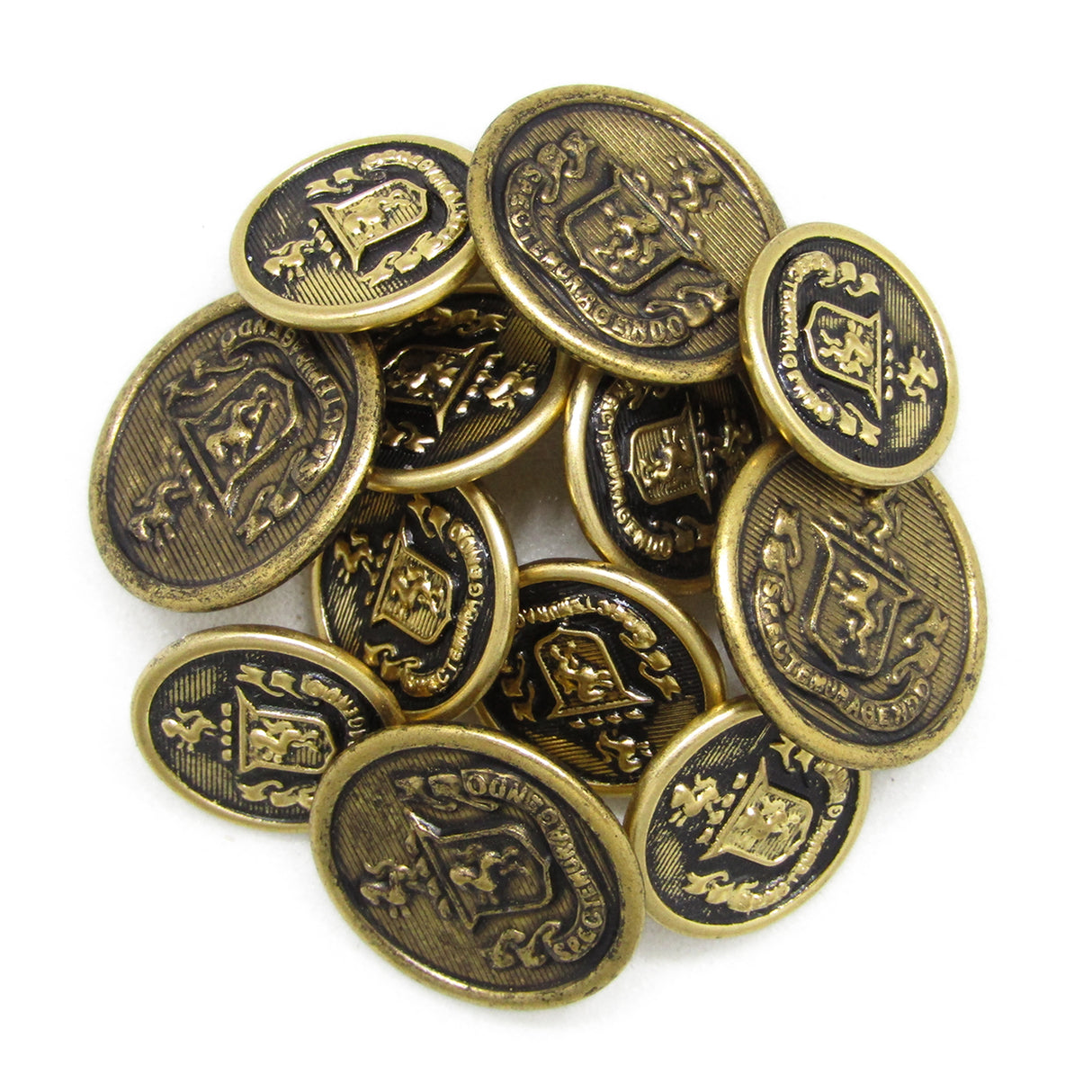 Lion Crest Design Metal Blazer Buttons feature ornate crest and shield details, making them a perfect replacement option for blazers seeking elegant brass embellishments.