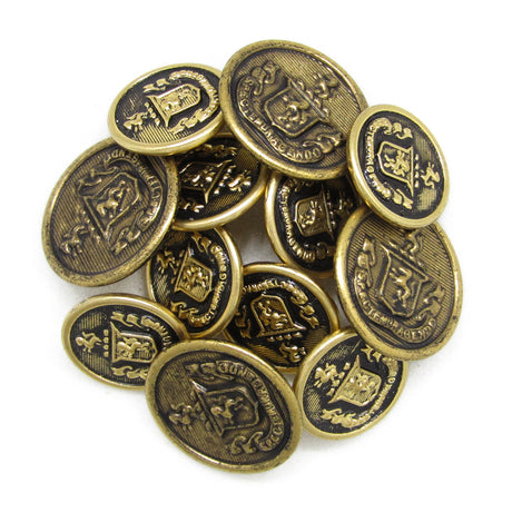 Lion Crest Design Metal Blazer Buttons feature ornate crest and shield details, making them a perfect replacement option for blazers seeking elegant brass embellishments.