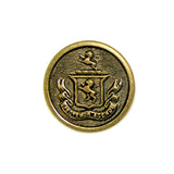 Lion Crest Design Metal Blazer Button featuring a brass lion crest and "Faciemur Agendo" banner on a textured background—perfect as a stylish replacement for your blazer.