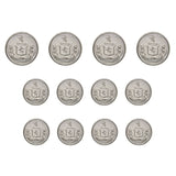 Twelve identical Lion Crest Design Metal Blazer Buttons, displayed in three rows on a white background.
