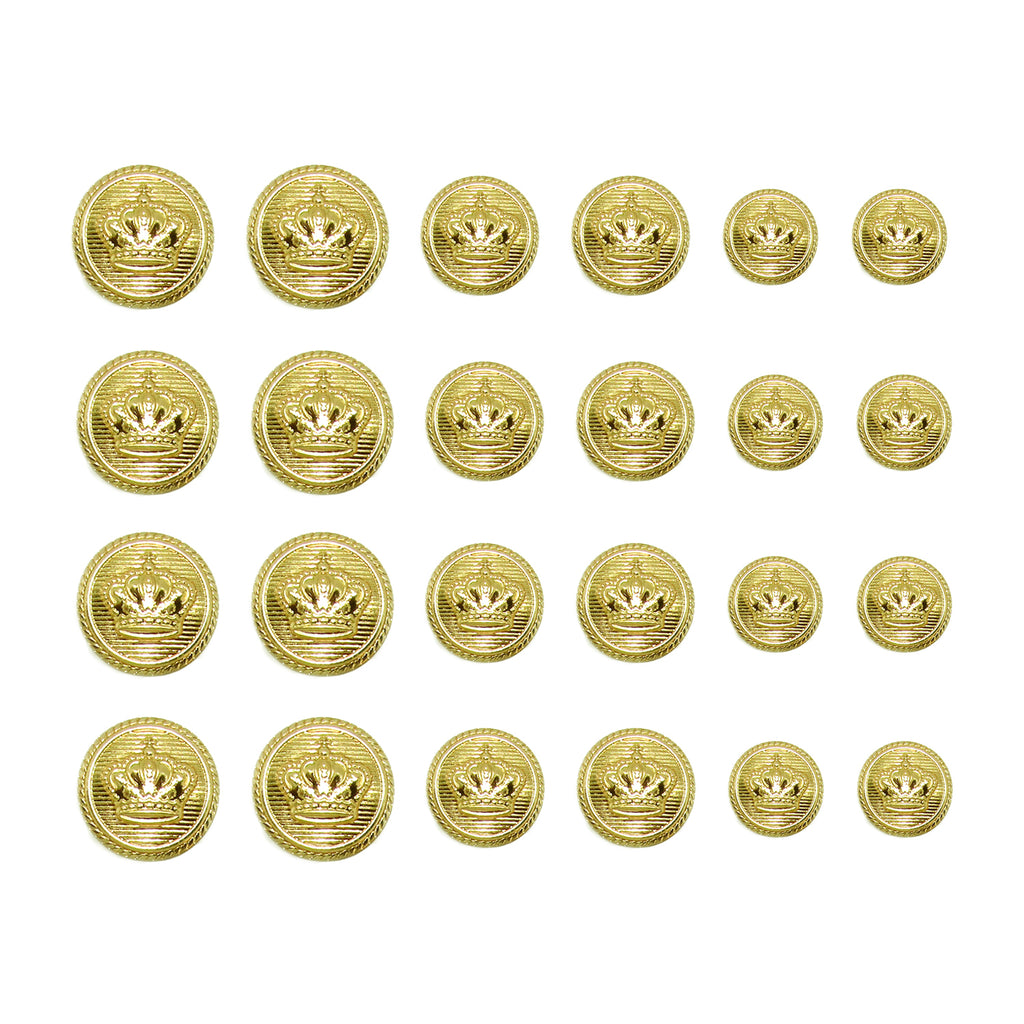 Crown Design Metal Blazer Buttons