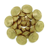 Crown Design Metal Blazer Buttons—shiny gold buttons engraved with a crown motif, arranged in a circle and ideal as replacement blazer buttons.