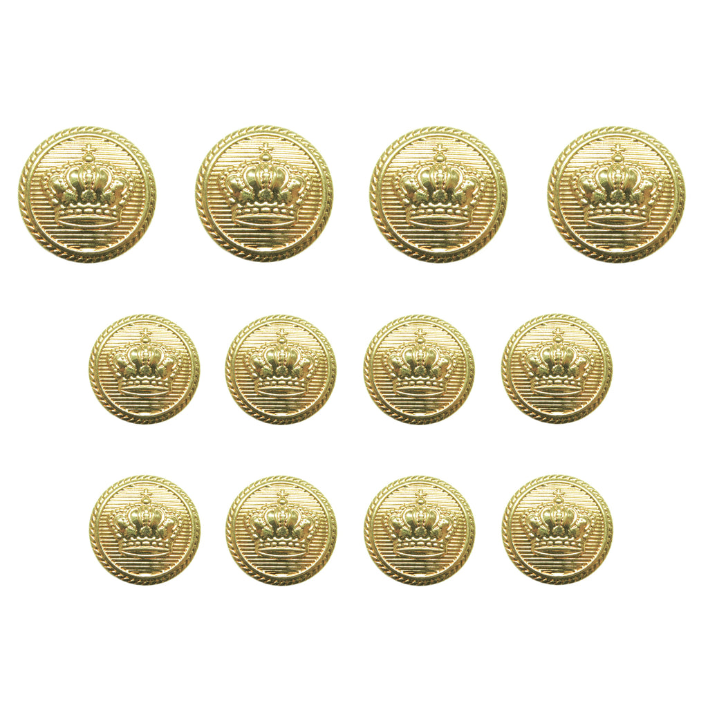 Crown Design Metal Blazer Buttons