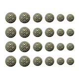 Twenty Coat of Arms Design Metal Blazer Buttons in antique gold, arranged in four equal-sized rows—ideal for giving your uniform or coat a distinguished look.