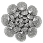 A pile of shiny Coat of Arms Design Metal Blazer Buttons featuring intricate details and a circular shape.