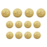 Set of eleven Coat of Arms Design Metal Blazer Buttons, each with a crossed sword, baton, and crown emblem—ideal for enhancing blazers or adding distinction to your coat of arms jacket.