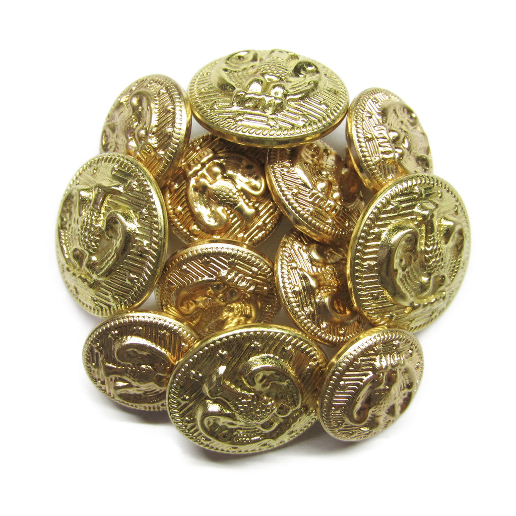 A set of American Eagle Military Design Metal Blazer Buttons with intricate embossed eagle details, displayed on a white background.