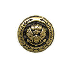The Presidential Design Metal Blazer Button features an eagle emblem framed by a laurel wreath, perfect for adding a distinguished look to any blazer.