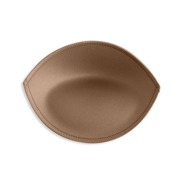 A single brown Extra Padded Bra Cup Insert with stitched edges, shown on a white background—perfect as bra padding to add lift and subtle shaping as a bust enhancer.