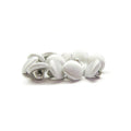 A set of Silk Satin Bridal Buttons is displayed on a white background, ideal for adding delicate detail to any wedding dress.