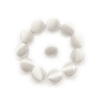 Twelve Silk Satin Bridal Buttons—eleven arranged in a circle around one—are displayed on a white background.