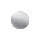 A round, white Silk Satin Bridal Button covered in fabric, shown on a plain white background.