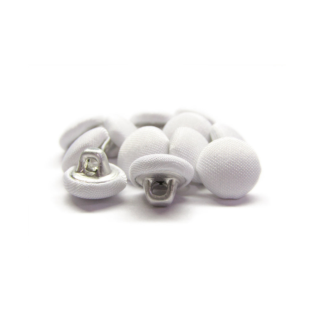 A set of elegant Taffeta Bridal Buttons, ideal for wedding dresses or bridal gowns, beautifully arranged on a white background.