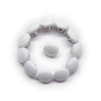 Twelve Taffeta Bridal Buttons in white are arranged in a circle around a central button, creating a smiley face design.